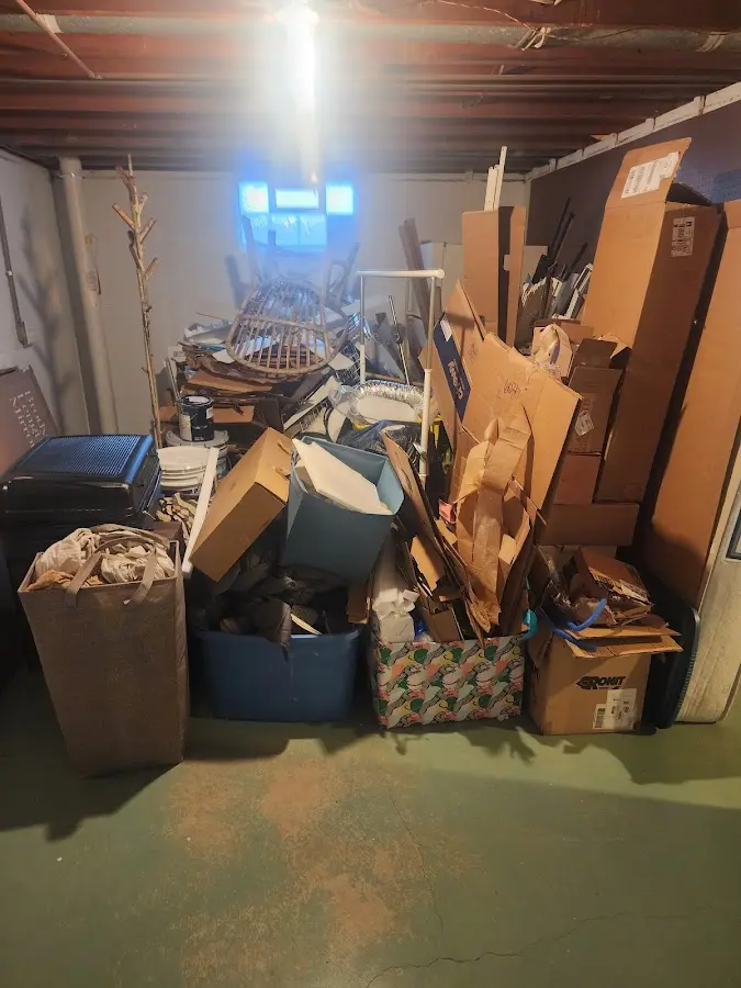 Roll-off dumpster container at job site for 20 Yard Dumpster Rental in Newton